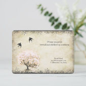 Heart Leaf Blush Pink Tree  Tortelduifjes Informatiekaartje (Staand voorkant)