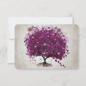 Heart Leaf Dark Sangria Tree Wedding RSVP Kaartje (Achterkant)