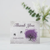 Heart Leaf Eggplant Tree  vogels Hartelijk dank Bedankkaart (Staand voorkant)