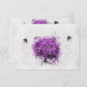 Heart Leaf Eggplant Tree vogels RSVP (Voorkant / Achterkant)