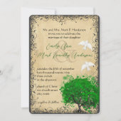 Heart Leaf Emerald Tree  Doves Weddings Kaart (Voorkant)