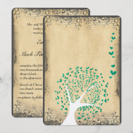 Heart Leaf Emerald Tree  Love Bird Weddings Kaart