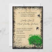 Heart Leaf Emerald Tree Love Bird Weddings Kaart (Voorkant)