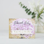 Heart Leaf Lavender Tree  Bird Wedding Briefkaart (Staand voorkant)