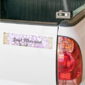 Heart Leaf Lavender Tree  Bird Wedding Bumpersticker (Op Truck)
