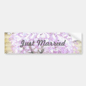 Heart Leaf Lavender Tree  Bird Wedding Bumpersticker (Voorkant)