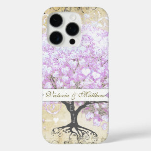 Heart Leaf Lavender Tree Bird Wedding iPhone 16 Pro Hoesje