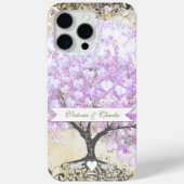 Heart Leaf Lavender Tree Bird Wedding Case-Mate iPhone Case (Achterkant)