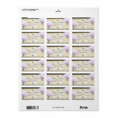 Heart Leaf Lavender Tree  Bird Wedding Etiket (Full Sheet)