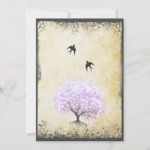 Heart Leaf Lavender Tree  Bird Wedding Kaart (Voorkant)