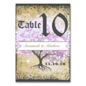 Heart Leaf Lavender Tree  Bird Wedding Kaart (Achterkant)