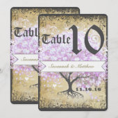 Heart Leaf Lavender Tree  Bird Wedding Kaart (Voorkant / Achterkant)