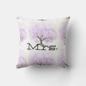 Heart Leaf Lavender Tree Bird Wedding Kussen (Achterkant)