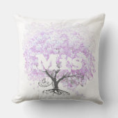 Heart Leaf Lavender Tree  Bird Wedding Kussen (Voorkant)