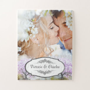 Heart Leaf Lavender Tree Bird Wedding Legpuzzel