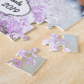 Heart Leaf Lavender Tree  Bird Wedding Legpuzzel (Zijkant)