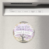 Heart Leaf Lavender Tree  Bird Wedding Magneet (Insitu (Vaatwasser))