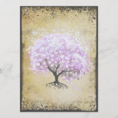 Heart Leaf Lavender Tree  Bird Wedding Menu (Achterkant)