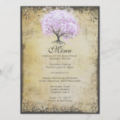 Heart Leaf Lavender Tree Bird Wedding Menu (Voorkant)
