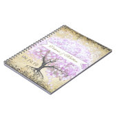Heart Leaf Lavender Tree Bird Wedding Notitieboek (Linkerzijde)