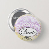 Heart Leaf Lavender Tree  Bird Wedding Ronde Button 5,7 Cm (Voorkant /achterkant)