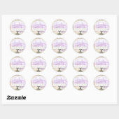 Heart Leaf Lavender Tree Bird Wedding Ronde Sticker (Vel)