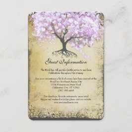 Heart Leaf Lavender Tree Bird Wedding RSVP Informatiekaartje