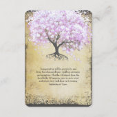 Heart Leaf Lavender Tree Bird Wedding RSVP Informatiekaartje (Achterkant)