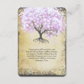 Heart Leaf Lavender Tree  Bird Wedding RSVP Informatiekaartje (Achterkant)