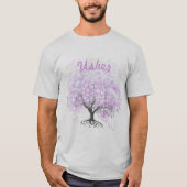 Heart Leaf Lavender Tree  Bird Wedding T-shirt (Voorkant)