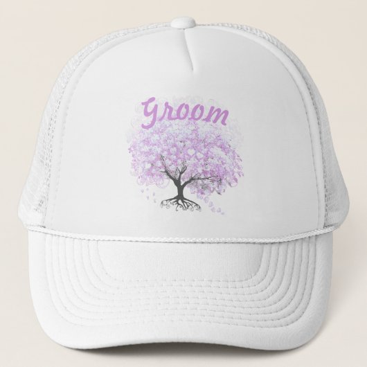 Heart Leaf Lavender Tree  Bird Wedding Trucker Pet (Voorkant)