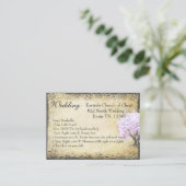Heart Leaf Lavender Tree Direction Wedding Card Informatiekaartje (Staand voorkant)