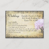 Heart Leaf Lavender Tree Direction Wedding Card Informatiekaartje (Voorkant)