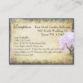 Heart Leaf Lavender Tree Direction Wedding Card Informatiekaartje (Achterkant)