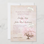 Heart Leaf Pink and Love Bird Brown Tree Dove Kaart (Voorkant)