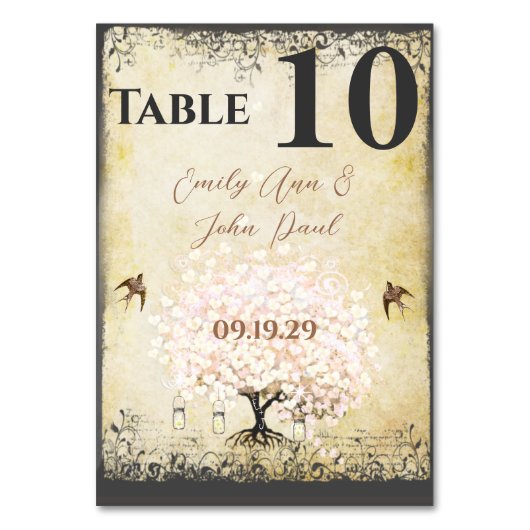 Heart Leaf Roze Boom Bird Kaart (Voorkant)