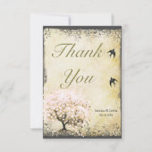 Heart Leaf Roze Boom Hartelijk dank Bedankkaart (Voorkant)