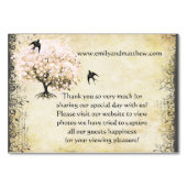 Heart Leaf Roze Boom  Vogelkaart Kaart (Achterkant)