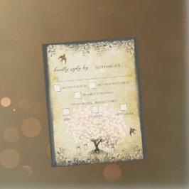 Heart Leaf Roze Boom Vogels RSVP