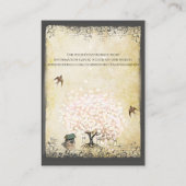 Heart Leaf Roze Boom  Wishing Well Wedding Informatiekaartje (Achterkant)