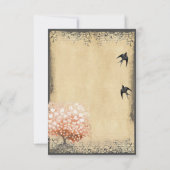 Heart Leaf Tree Light Coral Birds Weddenschap RSVP Kaartje (Achterkant)