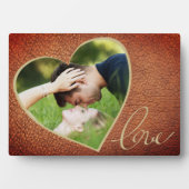 Heart Leather Print Love Valentijn Day Foto Fotoplaat (voorkant)