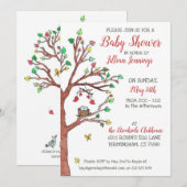 Heart Leaves Mobile Bird Nest Baby shower Kaart (Voorkant / Achterkant)