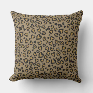Heart Leopard Pattern in Natural Colors Buitenkussen