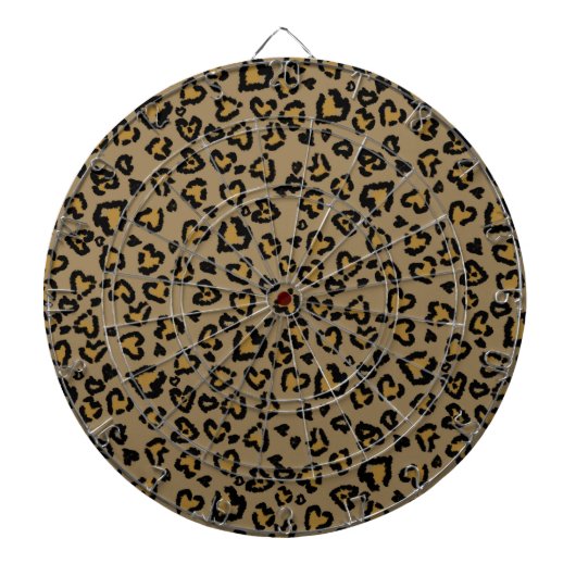 "Heart Leopard Pattern in Natural Colors Dartbord (Voorkant)