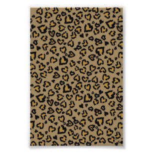 Heart Leopard Pattern in Natural Colors Foto Afdruk