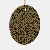 Heart Leopard Pattern in Natural Colors Keramisch Ornament (Rechts)
