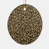 Heart Leopard Pattern in Natural Colors Keramisch Ornament (Links)