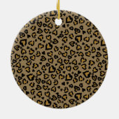Heart Leopard Pattern in Natural Colors Keramisch Ornament (Achterkant)