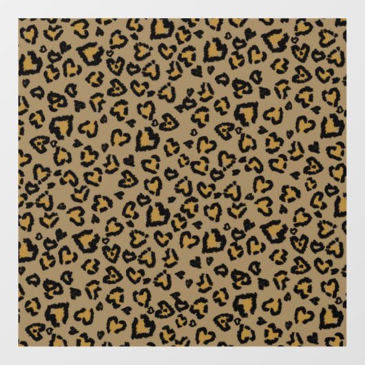 Heart Leopard Pattern in Natural Colors Raamsticker (Vel)